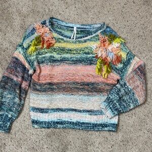 Anthropologie Textured Multicolor Sweater small